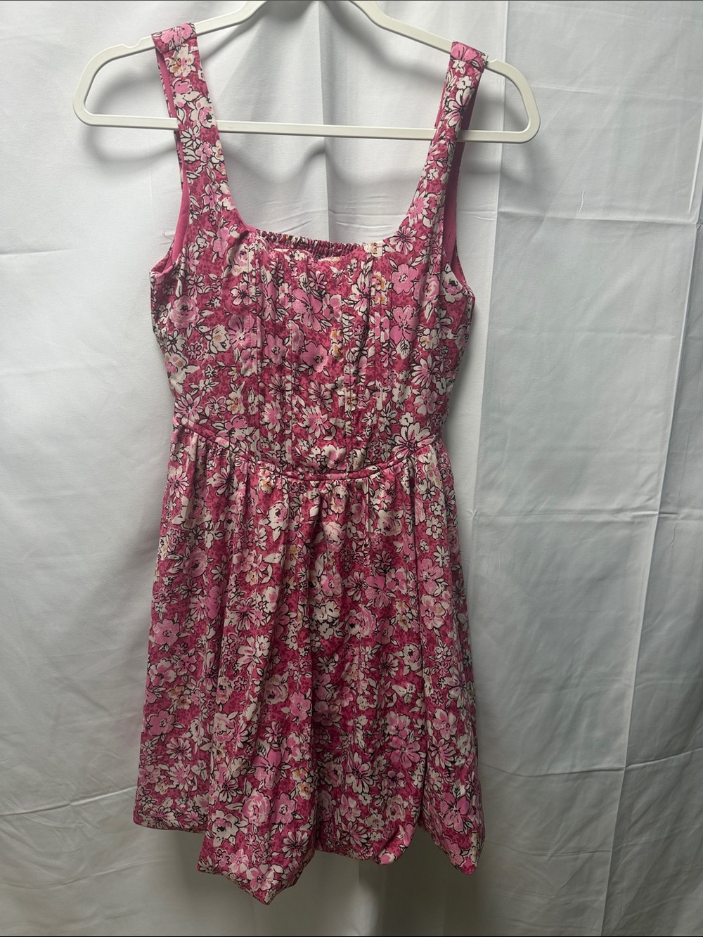 Floral Pink Sleeveless Mini Dress